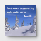 イザヤ1:18あなたの罪は緋色であるが フォトプラーク (正面)