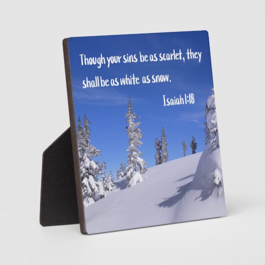 イザヤ1:18あなたの罪は緋色であるが フォトプラーク (正面)
