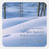 イザヤ1:18 感動的 スクエアシール (正面)