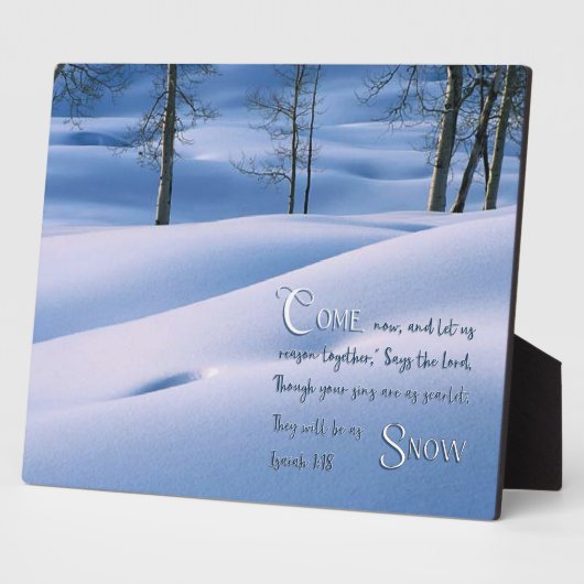 イザヤ1:18 感動的 フォトプラーク (側面)