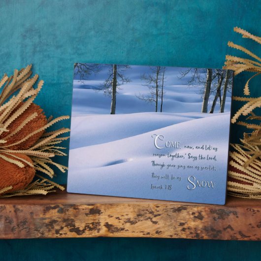 イザヤ1:18 感動的 フォトプラーク (側面)