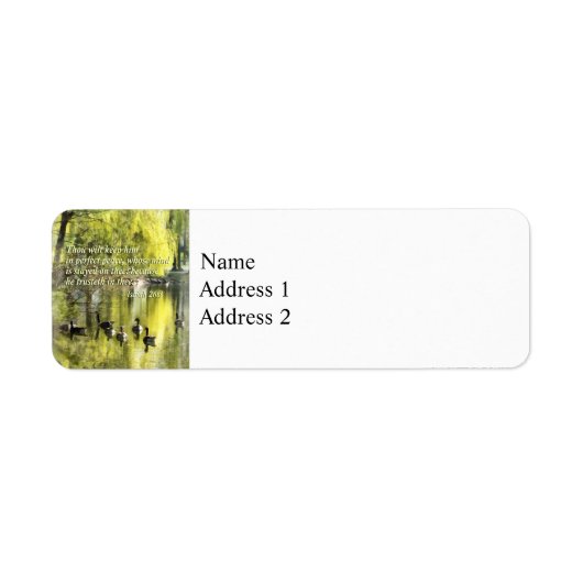 イザヤ26-3あなたは保彼を完全に平和にする ラベル (正面)