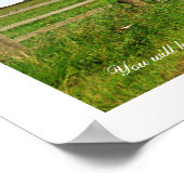 イザヤ26:3、スコットランドの野原と木製のフェンスの壁 ポスター (角)