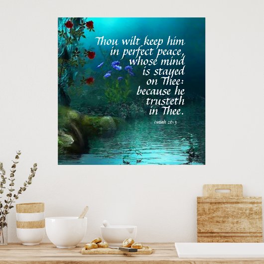 イザヤ26:3 ポスター (キッチン)