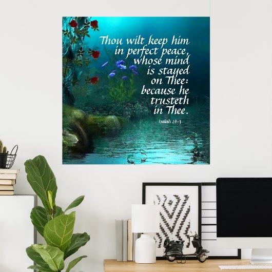 イザヤ26:3 ポスター (ホームオフィス)