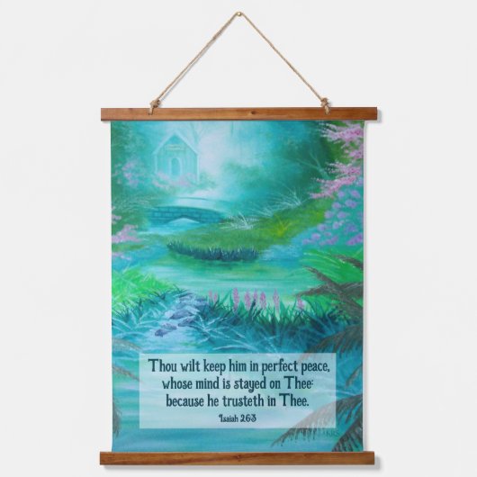 イザヤ26:3 吊り下げ型タペストリー (正面)