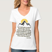イザヤ2:2聖書の聖なる書物、 経典引用文KJV Woens V-Neck Tシャツ (正面)
