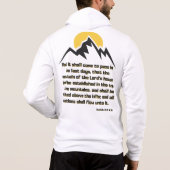 イザヤ2:2聖書聖なる書物、 経典引用文KJVフルジップメンズ パーカ (裏面)