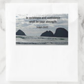 イザヤ30:15静けさと自信は 長方形シール (バッグ)