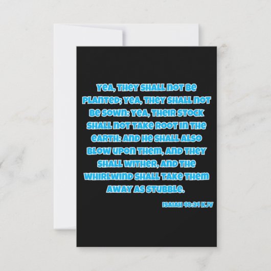 イザヤ40:24 KJV聖書の聖なる書物、 経典挨拶 カード (正面)