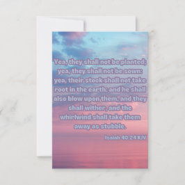 イザヤ40:24 KJV聖書聖なる書物、 経典Pic Greeting カード