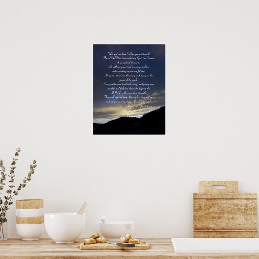 イザヤ40;28-31 |感動的 | ポスター (キッチン)