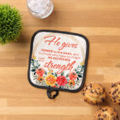 イザヤ40:29彼はパワー与えレッドフローラ聖なる書物、 経典 鍋敷き (トップダウン)