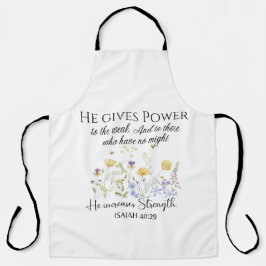 イザヤ40:29彼は力与え野花聖なる書物、 経典 エプロン