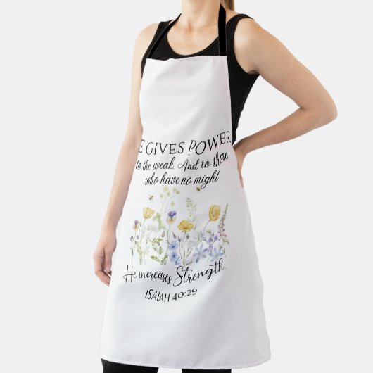イザヤ40:29彼は力与え野花聖なる書物、 経典 エプロン (インサイチュ)