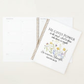 イザヤ40:29彼は力与え野花聖なる書物、 経典 プランナー手帳 (ディスプレー)