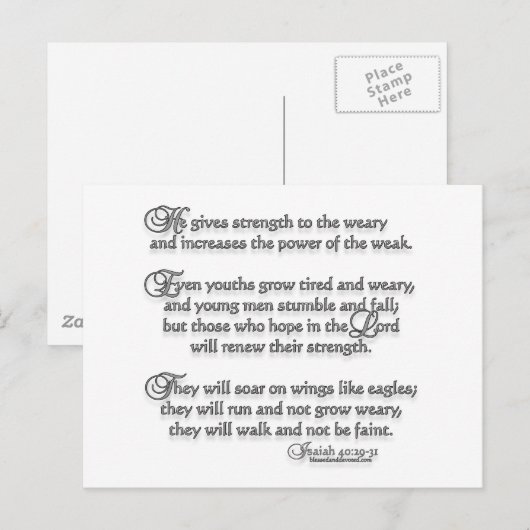 イザヤ40:29-31 ポストカード (正面/裏面)