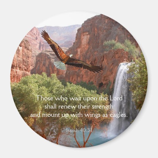 イザヤ40:31さばき磁石 – 翼をワシとして マグネット (正面)
