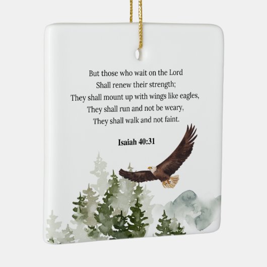 イザヤ40:31イーグルのような翼と山 セラミックオーナメント (右)