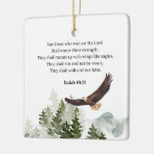 イザヤ40:31イーグルのような翼と山 セラミックオーナメント (左)