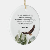 イザヤ40:31イーグルのような翼と山 セラミックオーナメント (右)