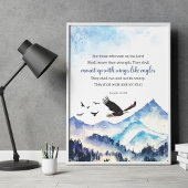 イザヤ40:31イーグルのような翼と山 ポスター