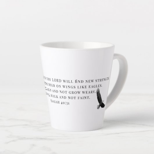 イザヤ40:31イーグルズソアリング カフェラテマグ (右アングル)