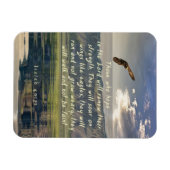 イザヤ40:31ワシの磁石のように翼の上に舞い上がる マグネット (横)