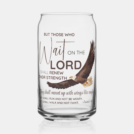 イザヤ40:31主の上に待つ者たちの聖なる書物、 経典 ガラス缶 (正面)