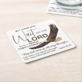 イザヤ40:31主の上に待つ者たちの聖なる書物、 経典 スクエアペーパーコースター (アングル)