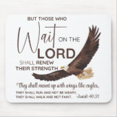 イザヤ40:31主の上に待つ者たちの聖なる書物、 経典 マウスパッド (正面)