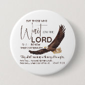 イザヤ40:31主の上に待つ者たちの聖なる書物、 経典 缶バッジ (正面)