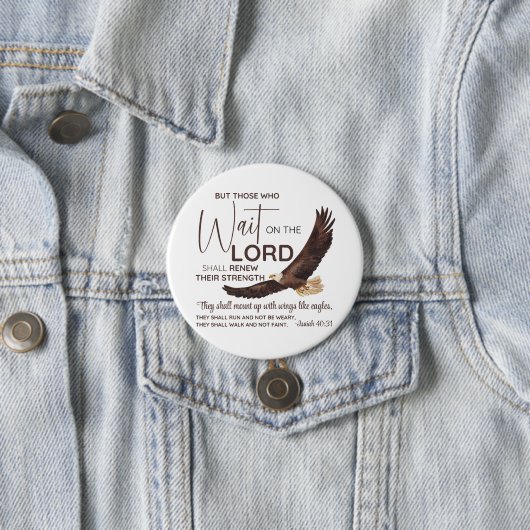 イザヤ40:31主の上に待つ者たちの聖なる書物、 経典 缶バッジ (インサイチュ)