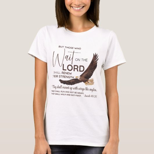 イザヤ40:31主の上に待つ者たちの聖なる書物、 経典 Tシャツ (正面)