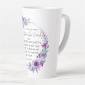 イザヤ40:31主の上に待つ者フローラ カフェラテマグ (右アングル)