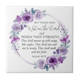 イザヤ40:31主の上に待つ者フローラ タイル