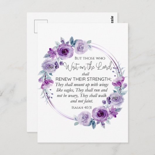 イザヤ40:31主の上に待つ者フローラ ポストカード (正面/裏面)