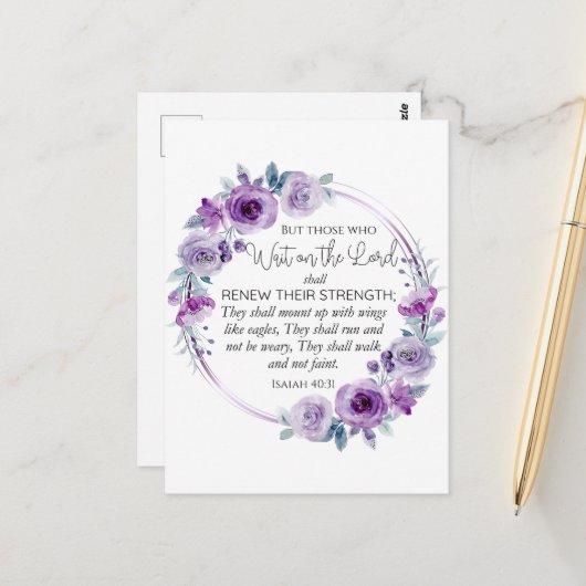 イザヤ40:31主の上に待つ者フローラ ポストカード (正面/裏面インサイチュ)