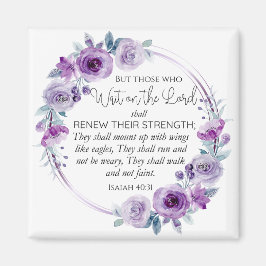 イザヤ40:31主の上に待つ者フローラ マグネット