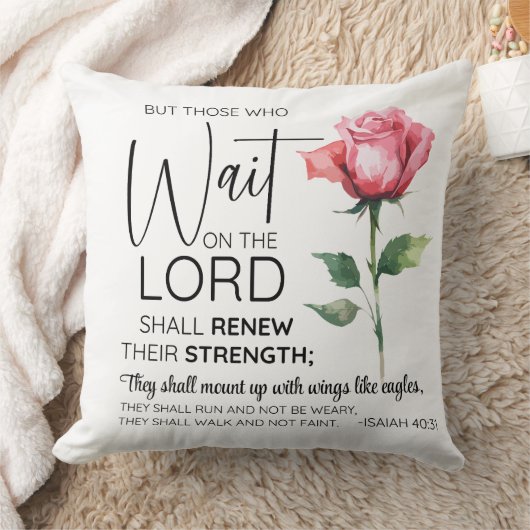 イザヤ40:31主の花を待つもの クッション (ブランケット)