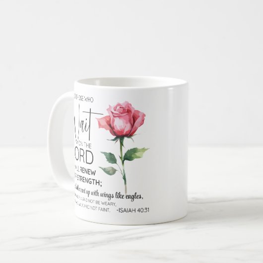 イザヤ40:31主の花を待つもの コーヒーマグカップ (正面左)