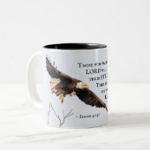 イザヤ40:31主を待つ者たち、聖書 ツートーンマグカップ (正面左)