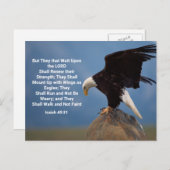 イザヤ40:31山アップ上イーグル翼はがき ポストカード (正面/裏面)