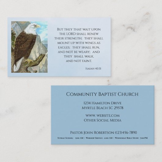 イザヤ40:31教会の名刺 名刺 (正面/裏面)