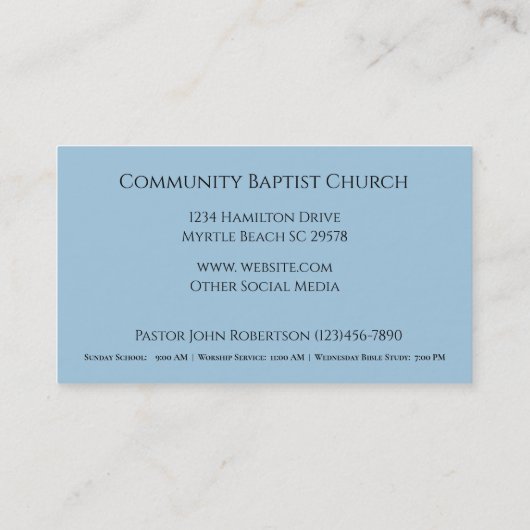 イザヤ40:31教会の名刺 名刺 (裏面)