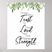 イザヤ40:31新しい強さを見つけるキリスト教のポスト ポスター (正面)