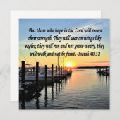 イザヤ40:31聖なる書物、 経典詩 招待状 (正面/裏面)