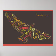 イザヤ40:31聖書の詩のポスター