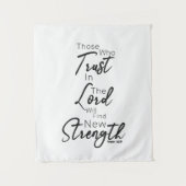 イザヤ40:31聖書の詩の台本フォントクリスチャン タペストリー (正面)