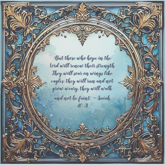 イザヤ40:31聖書の詩 オーダーメイドのビニールステッカー シール (正面)